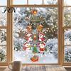 Festive Shop Window Decorations Reusable Christmas Clings, Double Sided PVC Static Glass Stickers, Snowman Snowflake Elk Holiday Decoration for Doors