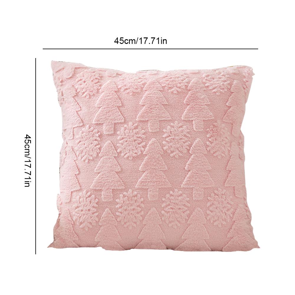 Christmas Tree Pillow Cover Soft Decorative Cushion Cover Fluffy Snowflake Pillowcase for Winter Holiday Decoration