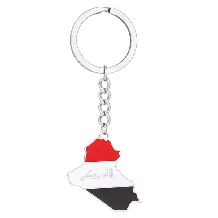 Iraq Map Keychain Non Fading Titanium Steel Key Holder Suitable for Travelers