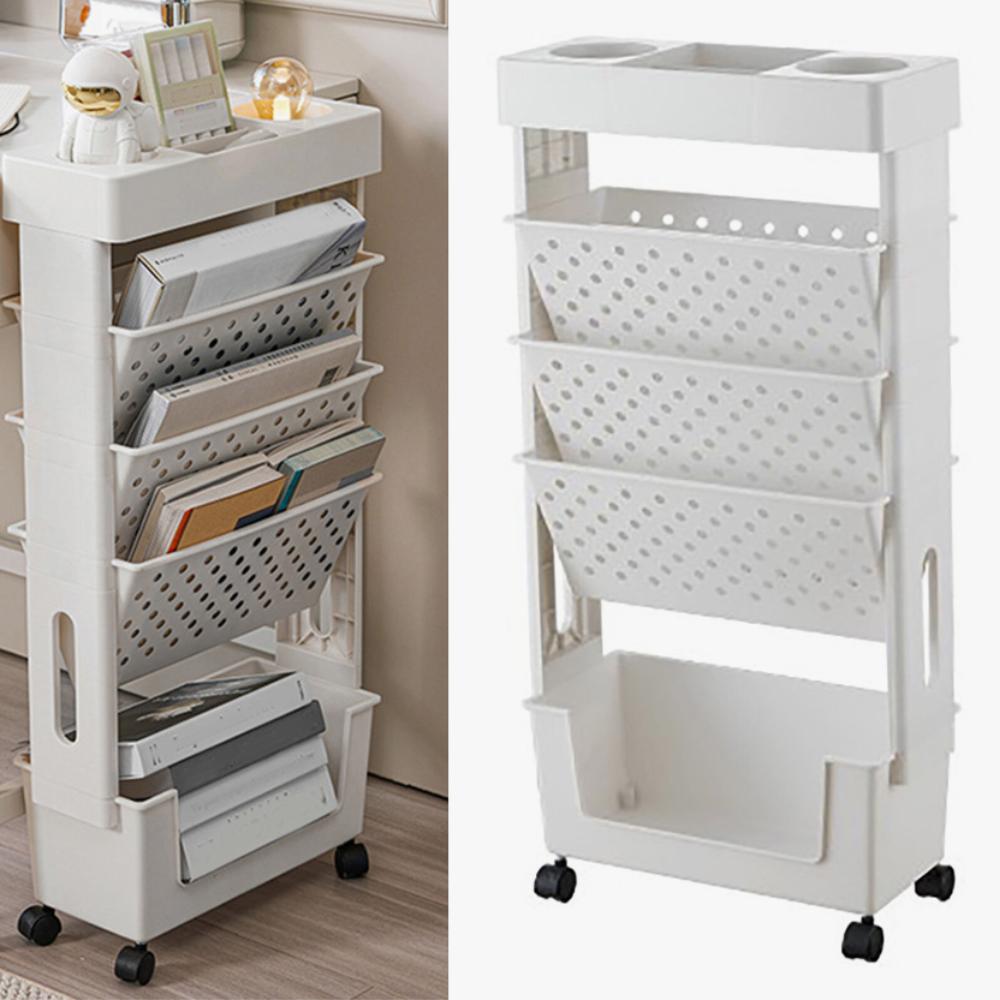 Mobile Shelf On Wheels, Bookshelf, Bathroom Cabinet, Organizer, Trolley