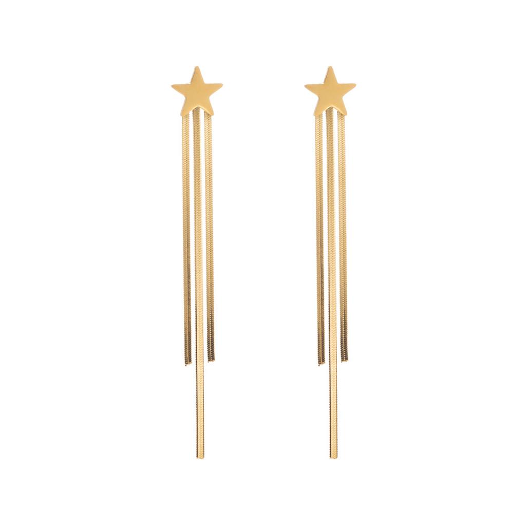 Übertriebene lange Quastenohrringe aus Edelstahl, modische und trendige lange Ohrringe für Frauen