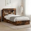 Bed Frame with Storage Space Smoked Oak 75 x 190 cm