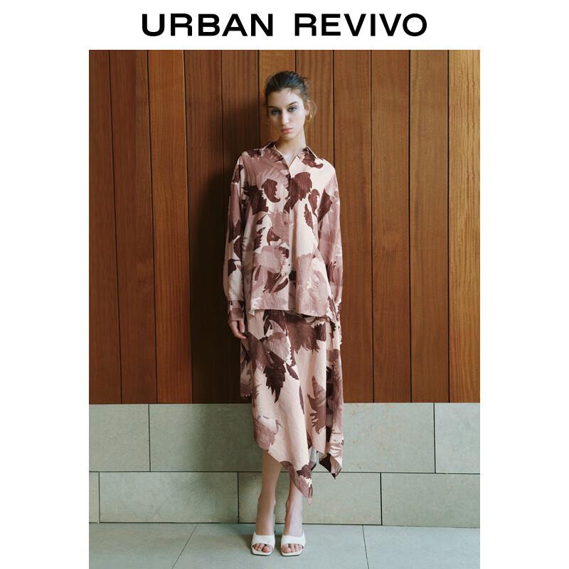 UR 2024 Spring Women s Irregular Hem A-line Mid-length Skirt XXS