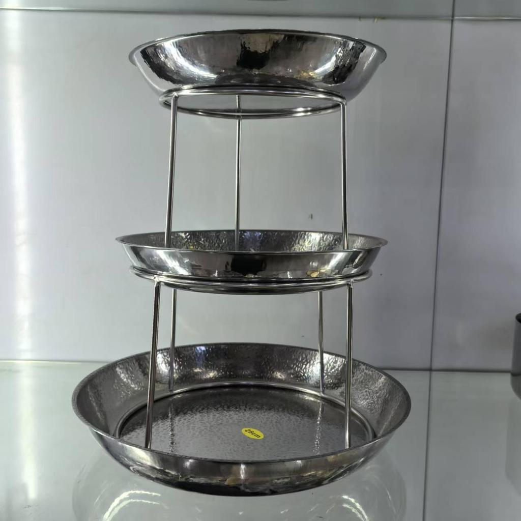 Stainless Steel Double Layer Seafood & Dessert Platter Stand