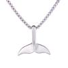 Trend Whale Tail Pendant Boho Sweater Necklace for Women Dolphin Fishtail Mermaid Silver Plated Collar Jewelry Accessories Gift