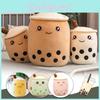 Adorable Bubble Tea Boba Cup Plush Pillow Cushion For Cozy Softness In 4 Sizes