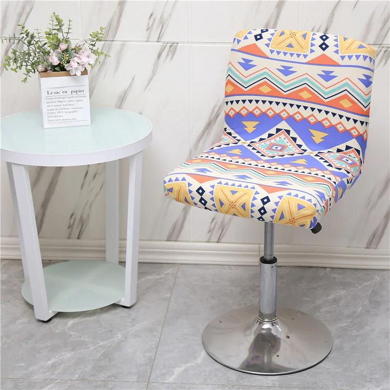 Bar Stool Chair Cover Low Back Chair Slipover Spandex Seat Case Elastic Rotating Lift Office Chair Cover Dining Seat Protector