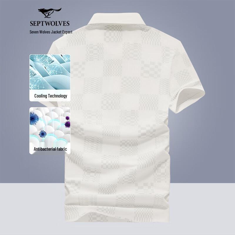 Septwolves Men s Checkered Print Polo Shirt XL