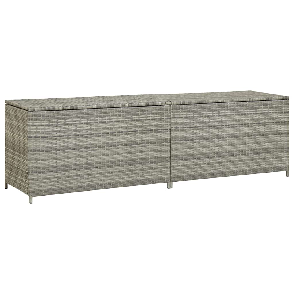 Gartenaufbewahrungsbox Poly-Rattan 200x50x60 cm Grau