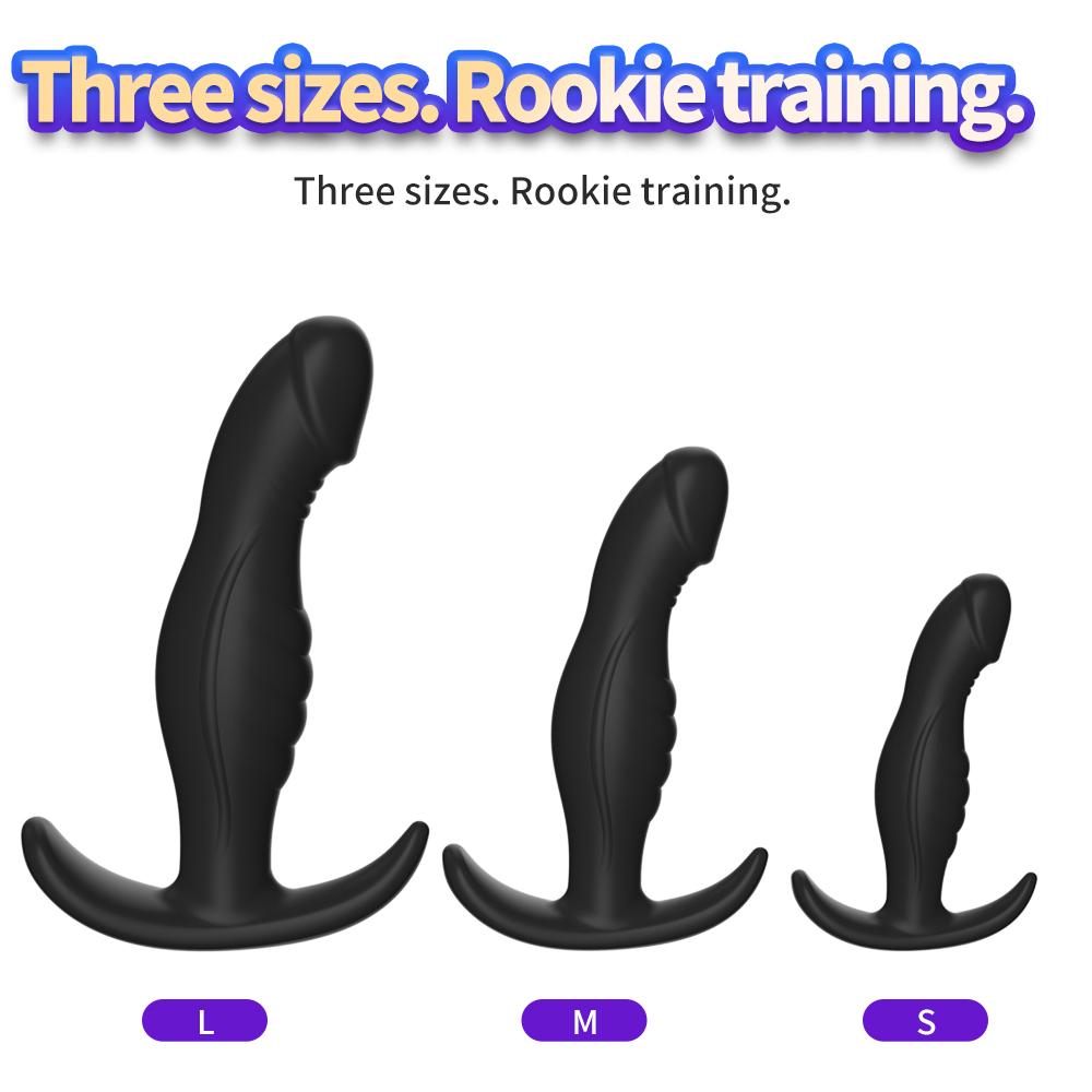 Anal Plug Silicone Butt Plug Realistic Glans Design Textured Prostate Massager Anal Trainer Kit Soft Safe for Beginner Unisex Insert Dildo Masturbator