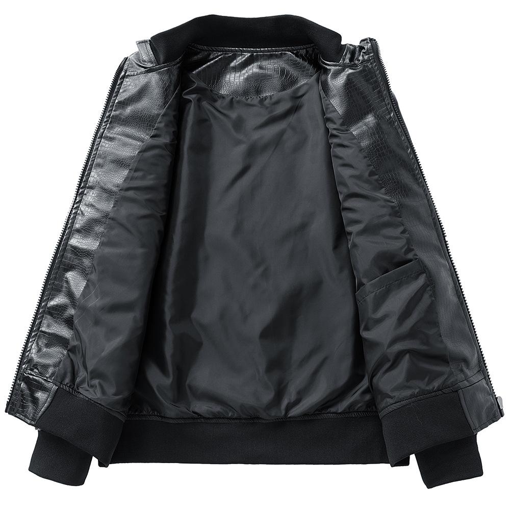 Leather Jacket Men's Large Size Spring and Autumn Loose Retro Fat Plus Size Teen Fat Work Jacket