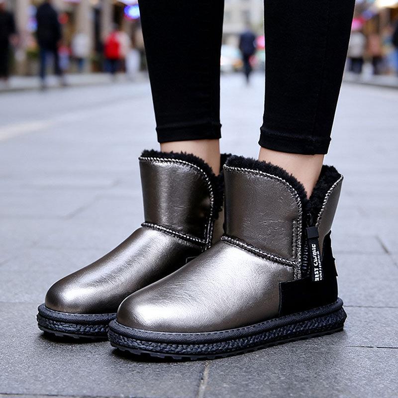 Snow Boots Women's Winter New Women's Shoes Fleece Thickened Warm and Comfortable Cotton Shoes Non-slip Short Boots Cotton Shoes