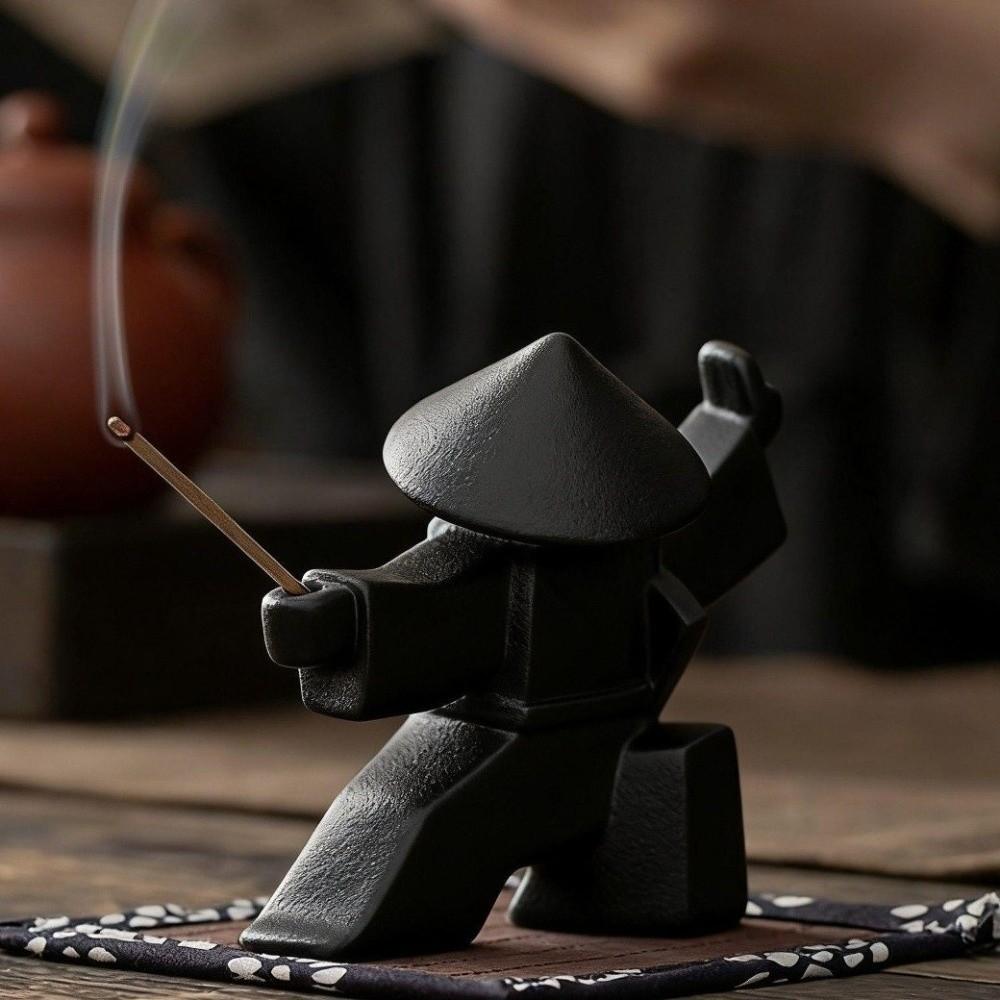 2PCS Unique Incense Burner Samurai Figurine Incense Stick Burner Home Decoration