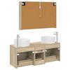 Bathroom Furniture Set 4 pcs Sonoma Oak Engineered Wood and Glass