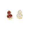 New high-end exquisite red oil dripping gourd earrings, personalized and versatile two-color full diamond Fulu earrings, earrings, two wears