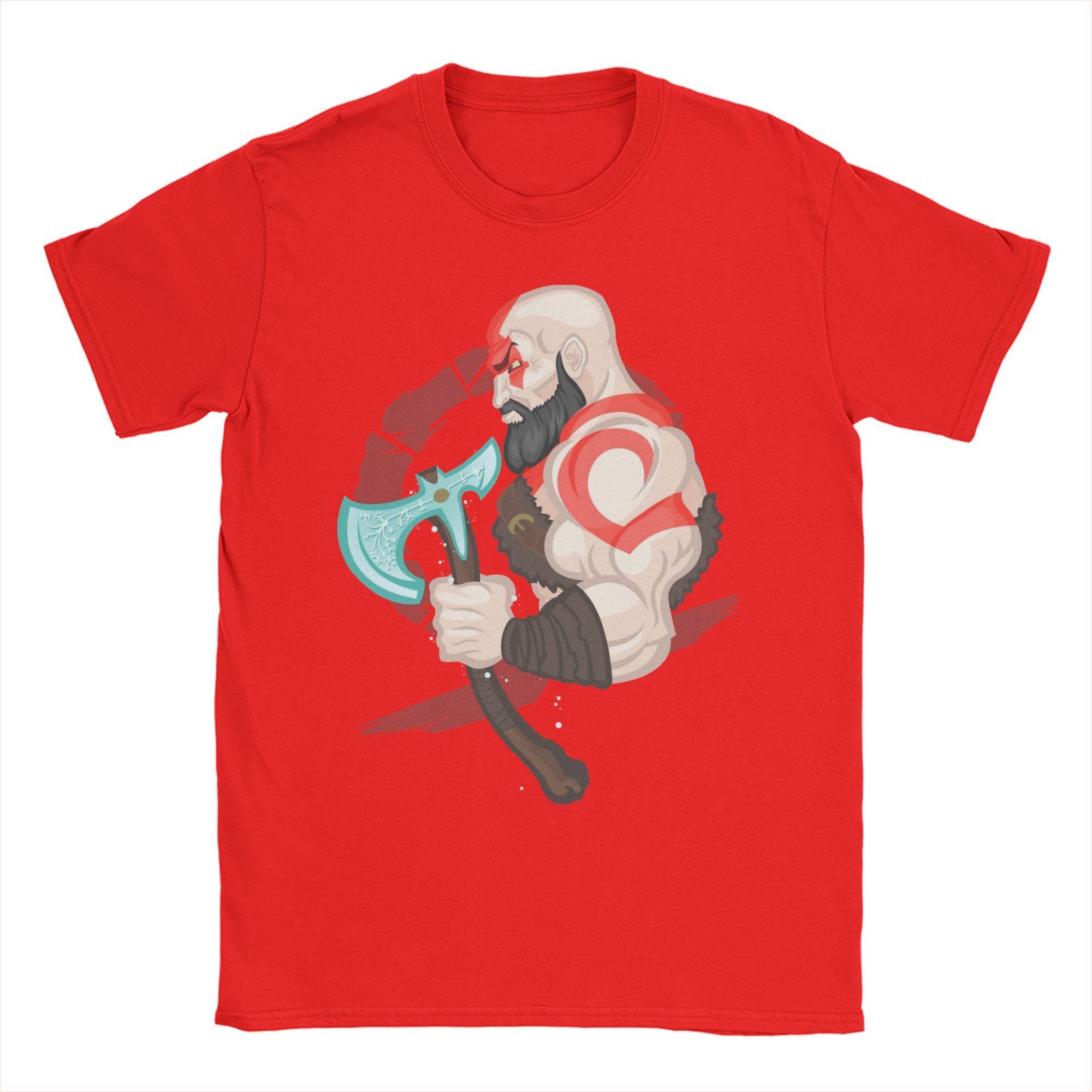 

Crazy God of War Norse Gods Kratos TShirt Men Womens Crew Neck Cotton T Shirt Short Sleeve Tees Gift Idea Clothing S