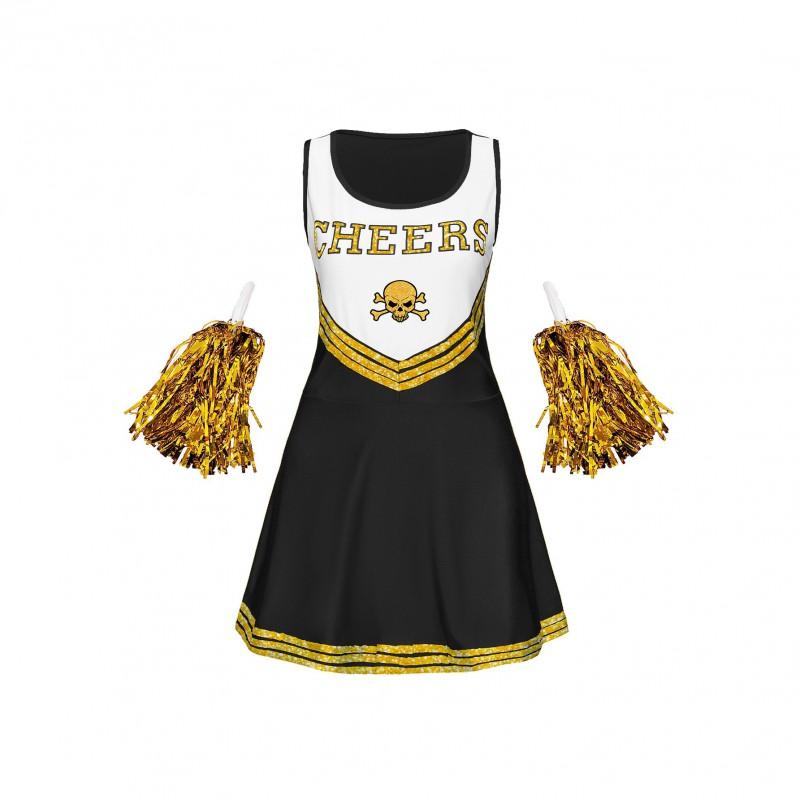 Womens Halloween Cheerleading Costume Sleeveless Stage Performance Dress Adult Girls