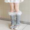 Breathable Cotton Lace Socks for Kids Age 3-13 Years Soft & Comfortable Elastic Leg Warmer with Dot Tulle