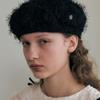 poesiedame WAVY FRINGE BERET IN BLACK