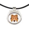 Collie Rough, Long-Haired Collie – Necklace with a geometric design and the inscription "Art-Dog" | Art-Dog