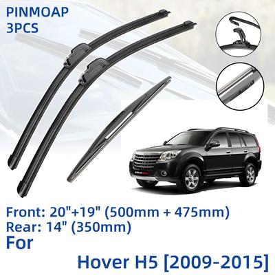 3PCS For Great Wall Hover H5 2009-2015 20" 19" 14" Front Rear Wiper Blades Windshield Windscreen Window Cutter Accessories 2011 2012 2013 2014 2015