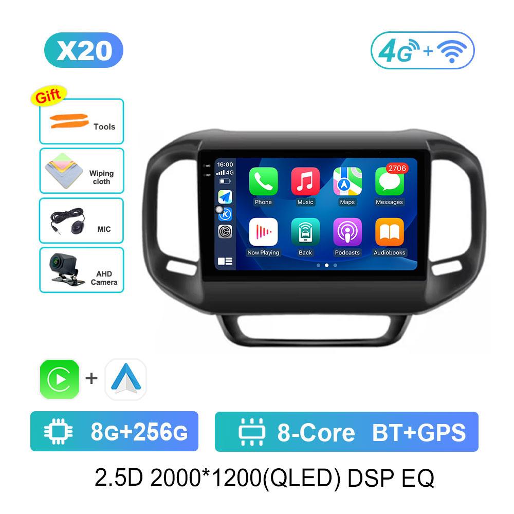 for FIAT Toro 2017 - 2021 Car Radio Multimedia Player Android 14 GPS Navigation 4G BT DSP Stereo Split Screen WiFi Auto Tools