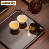 Hand-painted Bamboo Tea Tray Zen Dessert Candy Tray Coffee Storage Board Organizers Desk Dishes for Serving Teaset Accessories