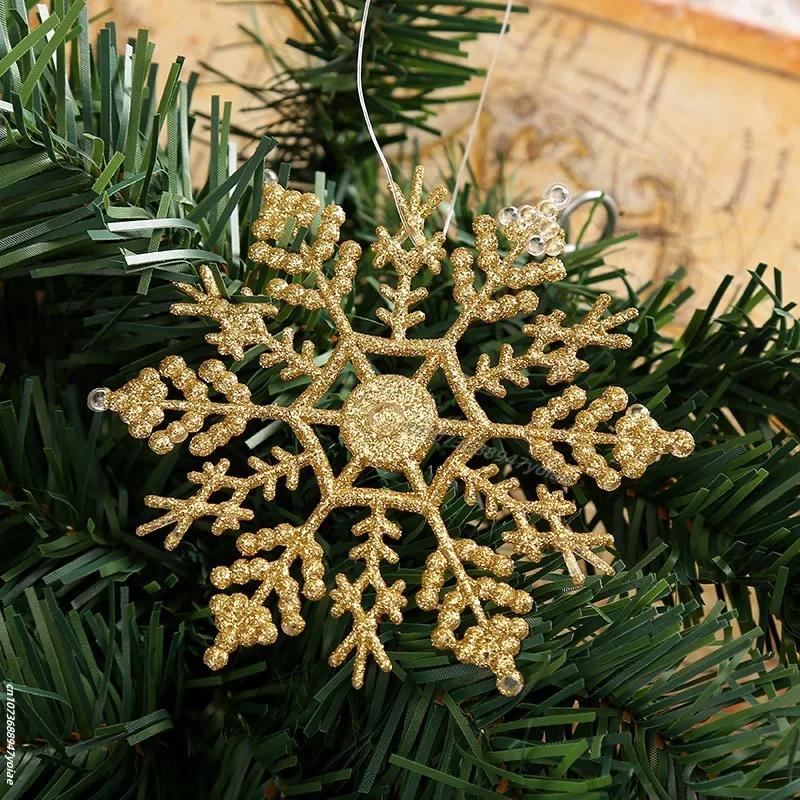 6/12pcs Simulation Snowflakes Christmas Tree Hanging Ornament Christmas Fake Snowflakes Winter Party Navidad New Year Decoration