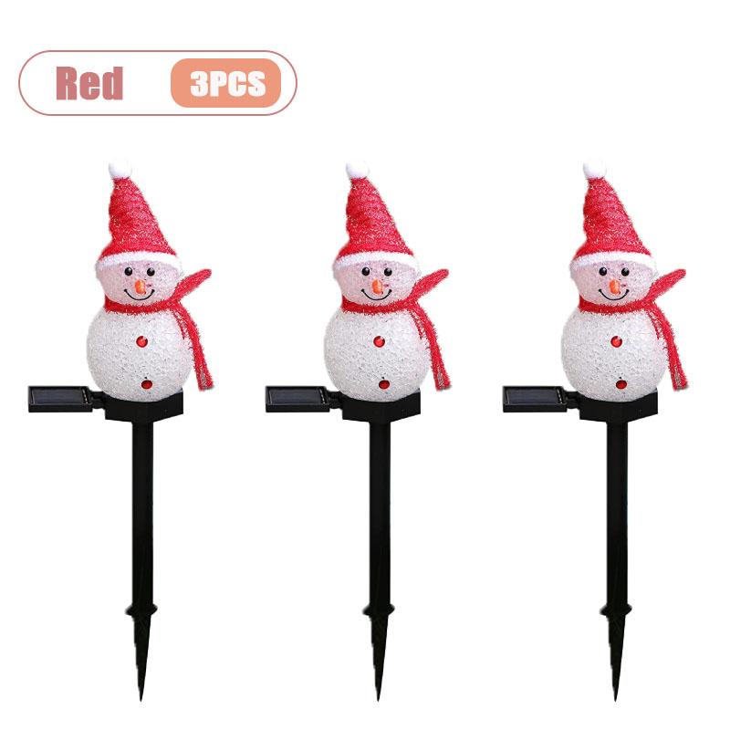 Solar Powered Christmas Snowman Lawn Stake Light Outdoor Garden Decor Ground for Yard Patio Holiday Atmosphere Lighting