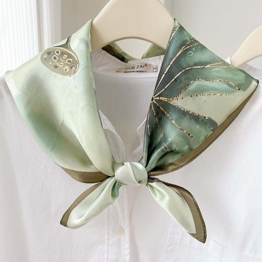 111% Mulberry Silk 71 Square Scarf, New Sky City Professional Decorative Scarf, Commuting To Work Versatile Silk Scarf