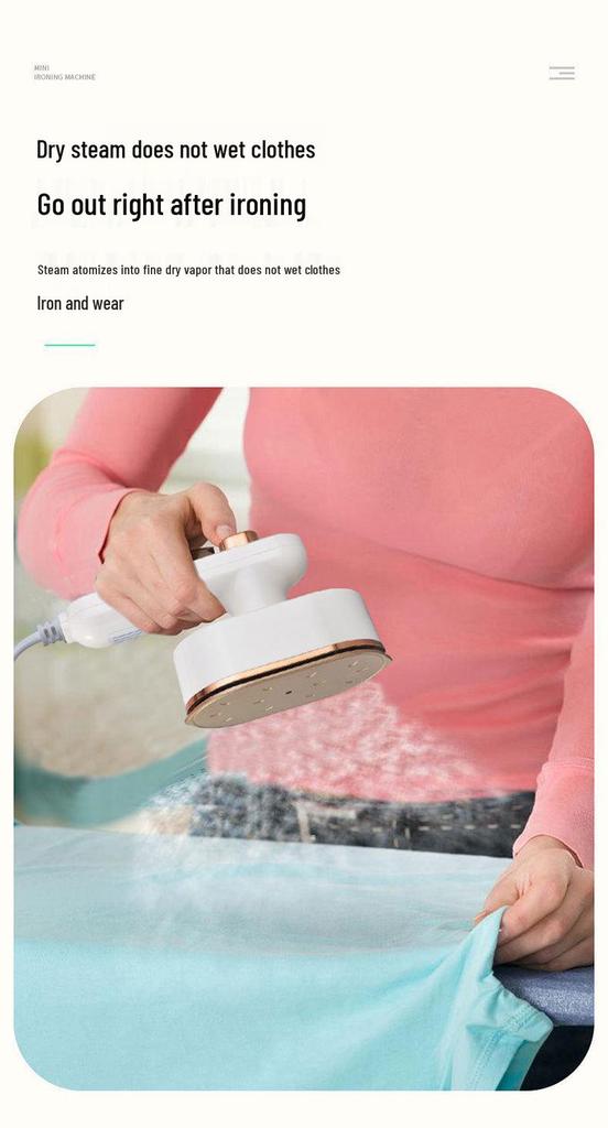 Compact Foldable Handheld Steam Iron for Dorms and Travel