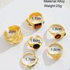 6PCS Maillard Brown Stone Ring Sets for Women Fashion Colorful Zircon Geometric Opening Finger Ring Luxury Party Jewelry Accessories