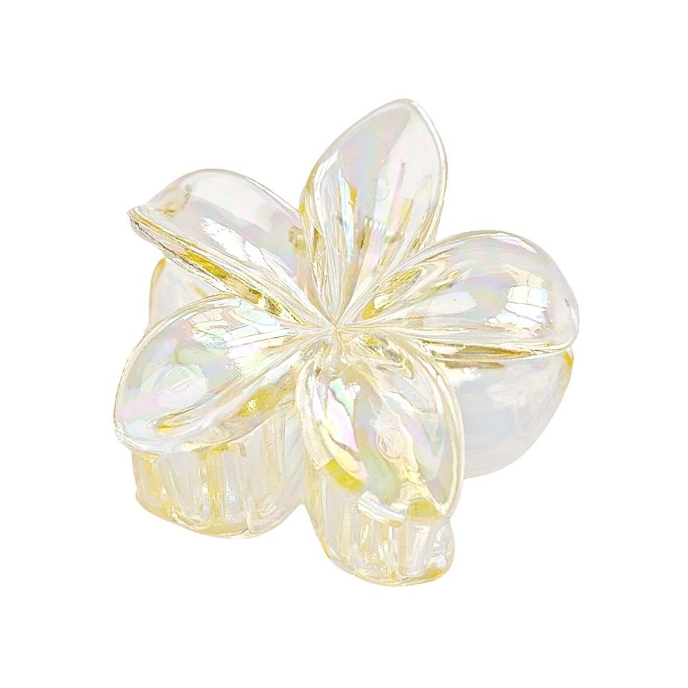 Gradient Frangipani Hair Clips Transparent Color Plumeria Disk Hair Shark Clip Ins Style Sweet Hair Clip Flower Hair Clip