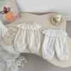 Summer Baby Girls Anti-Mosquito Pants Thin Bloomers Pants Floral Printed Lace Waist Air-Conditioned Kids Clothes Cotton Costume