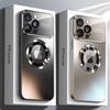 Matte Magnetic Phone Case For iPhone 17 16 15 14 13 12 11 17 Pro Max Air For Magsafe Clear Titanium Metallic Color Cover Funda