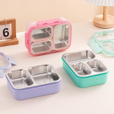 Cutie de prânz portabilă Bento din oțel inoxidabil 304 pentru lucrătorii de birou, școlari, cutie de gustare cu tacâmuri, cutie pentru depozitarea alimentelor