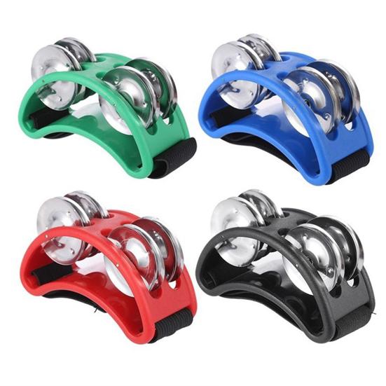 Tambourines Musical Instrument Foot Percussion Bells Steel Jingle Drum Adjustable Elastic