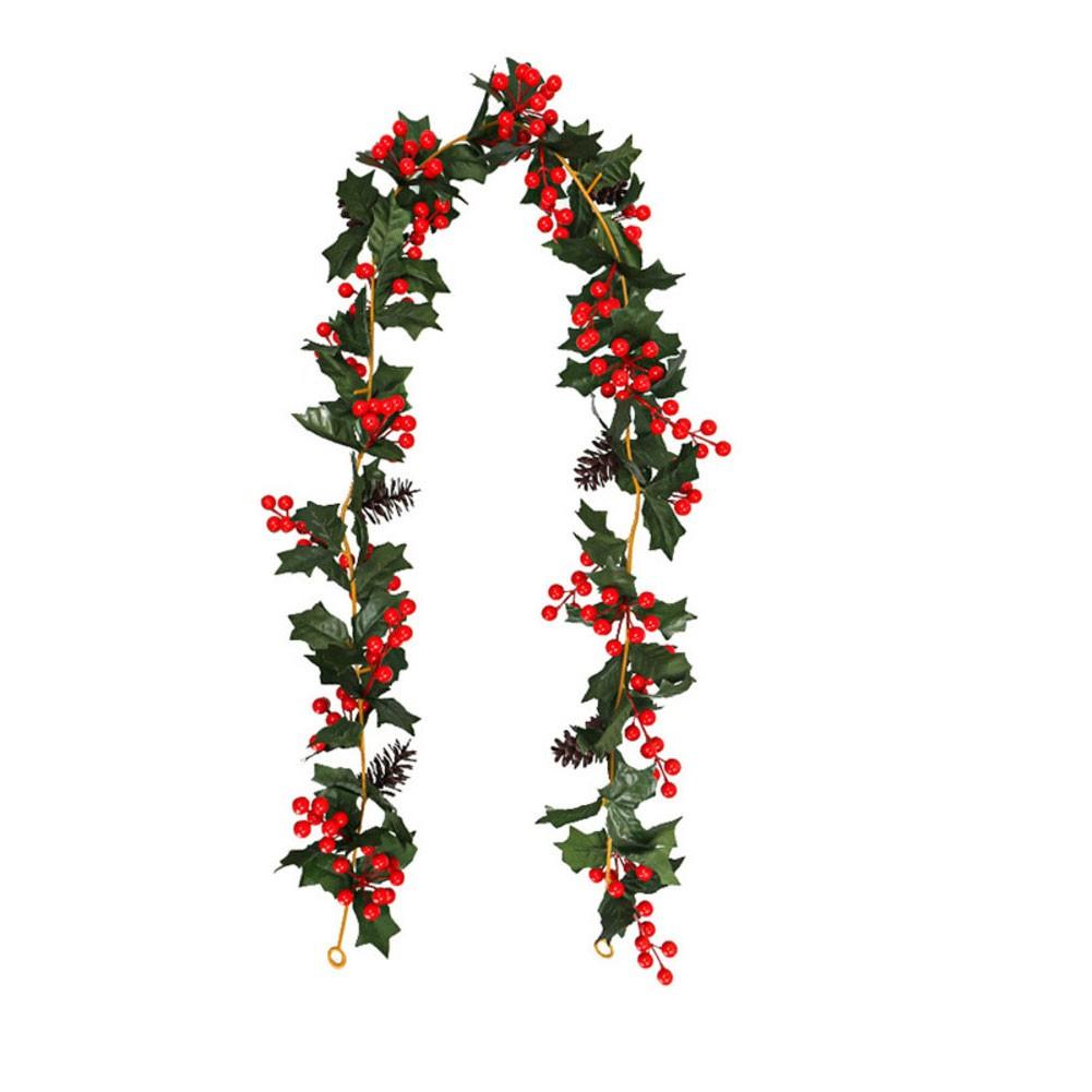 175 Cm Length Garlands Artificial Holly Garland Christmas Trailing Plants