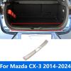 For Mazda CX-3 CX3 2014-  2024 Interior Rear Trunk Bumper Foot Plate Tail Door Sill Scuff Guard Plate Car Accessories