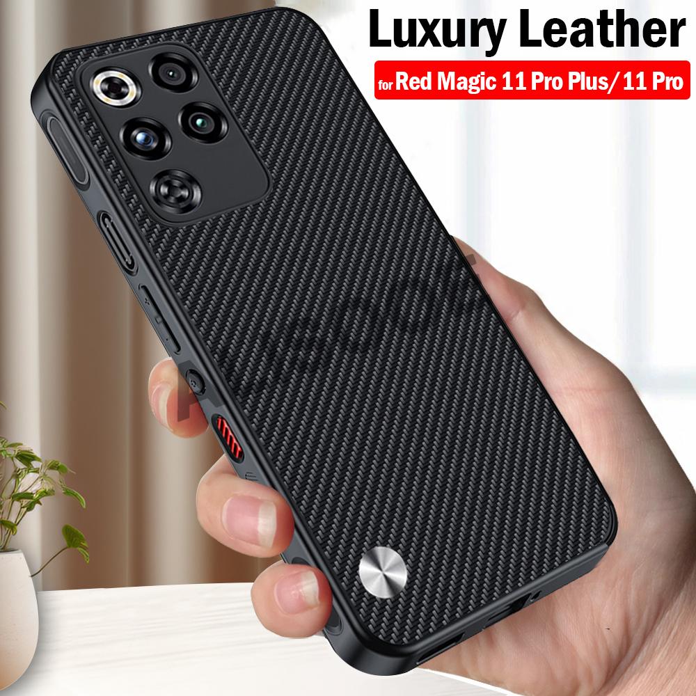 Für Nubia Red Magic 11 Pro Plus Hülle Luxus Faser Textur PU-Leder Schutz Rückseite Abdeckung Capa für RedMagic 11 Pro+ Funda
