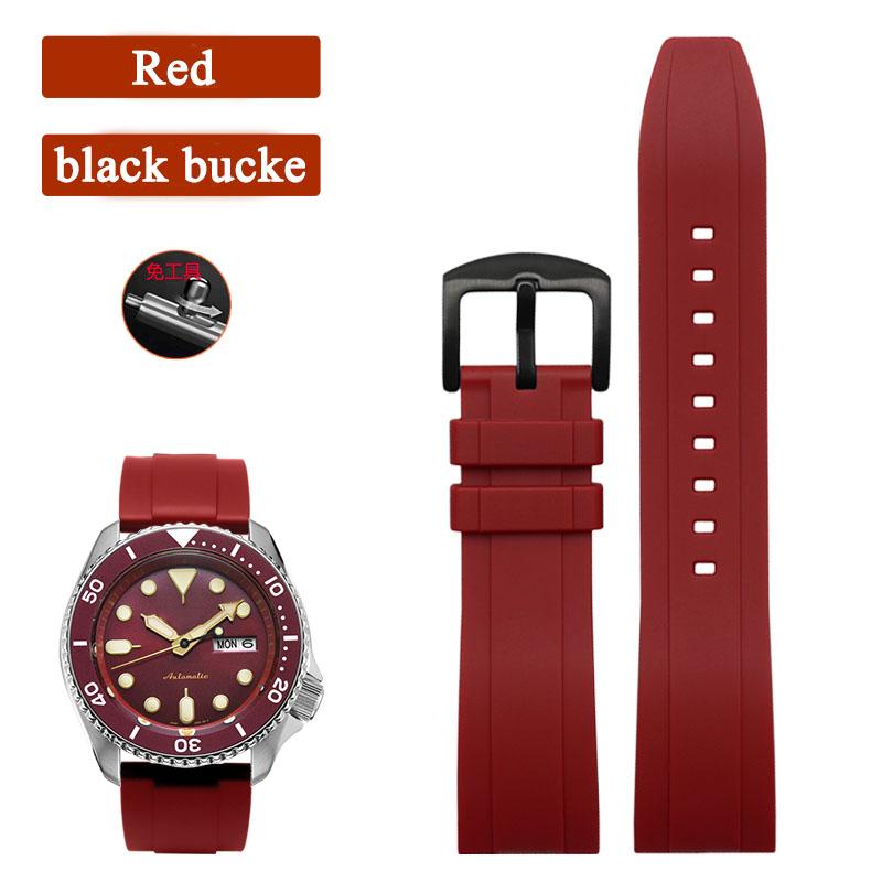 Quick Release Silicone Strap 20mm 22mm 24mm For Seiko 5 Mido Omega Seamaster Rubber Watch Band Waterproof Sports Belt Bracelets