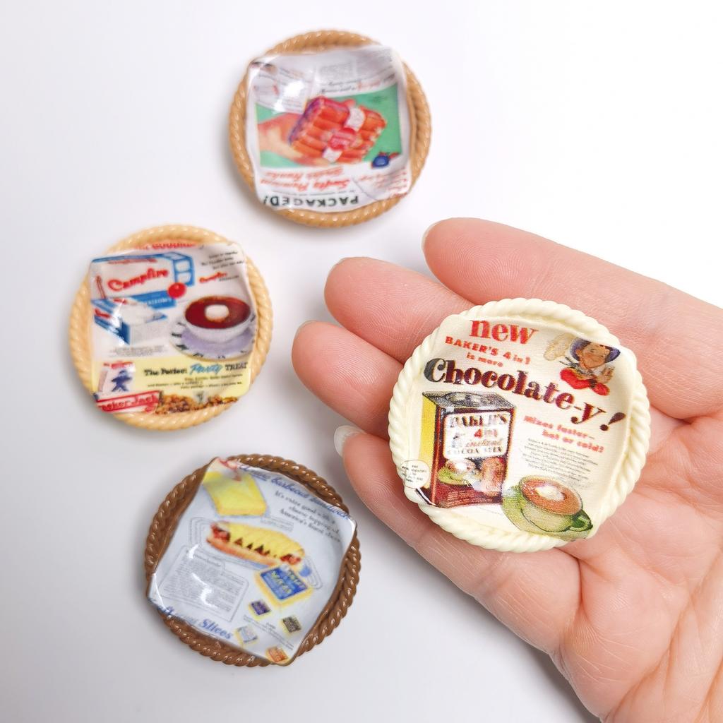 100PCS Cartoon Mini Plate Basket Doll House Miniature Playhouse Kitchen Scene Decoration Mini Basket Doll Accessories Toys