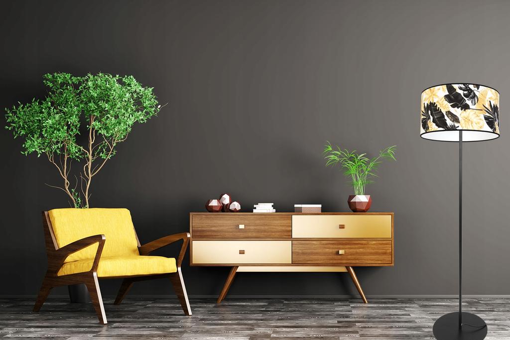 Elegant Floor Lamp, Golden Flower Lampshade, Led