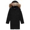 Shelburne Series Dark Color Solid Hooded Label Long Sleeve White Duck Down Waterproof Windproof Warm Long Down Jacket 3802L-61-BLK