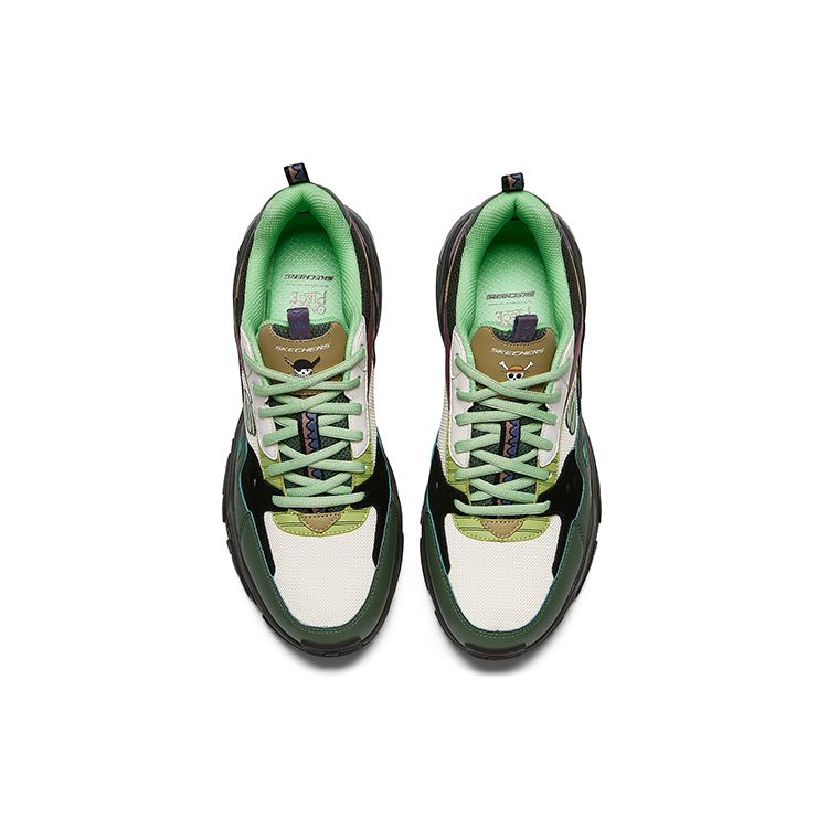 Skechers Stamina V2 One Piece Collaboration Lace-Up Low-Top Dad Shoes Zoro Colorway Men sneaker 894034-BKMT