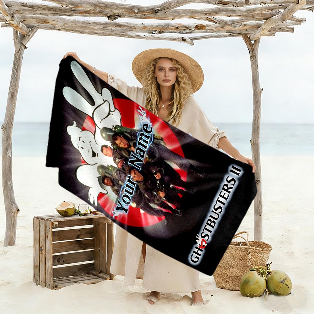 Ghostbusters Customized Name Beach Towel Super Soft Microfiber Quickdry Fabric Suitable for Sports Travel Swimming Yoga Bathroom Beach And Pool