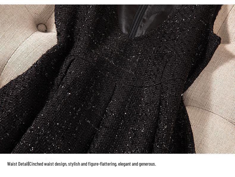 Elegant Mid-Length Woolen Vest Dress - Sleeveless, Slimming, Autumn/Winter Fashion