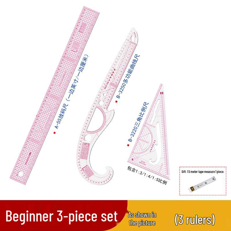 Multifunctional Dressmaking and Grading Ruler Set for Sewing, Tailoring, Curve Cutting, and Proportion Pattern Making