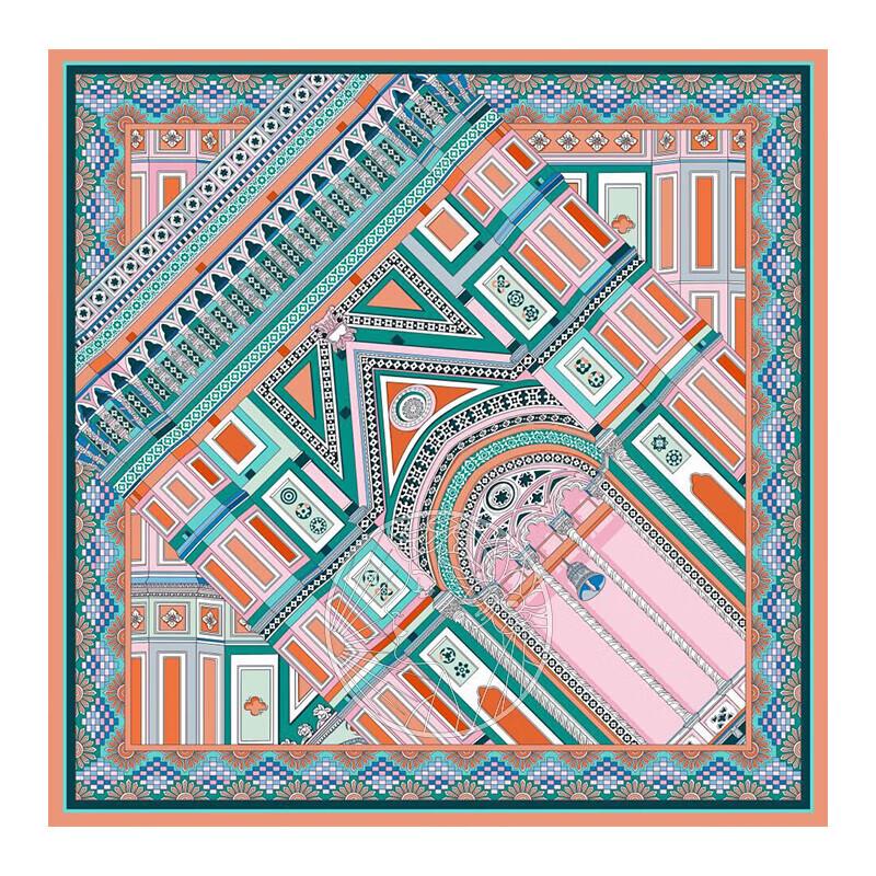 Aurora Floral Mulberry Silk Scarf 66x66cm