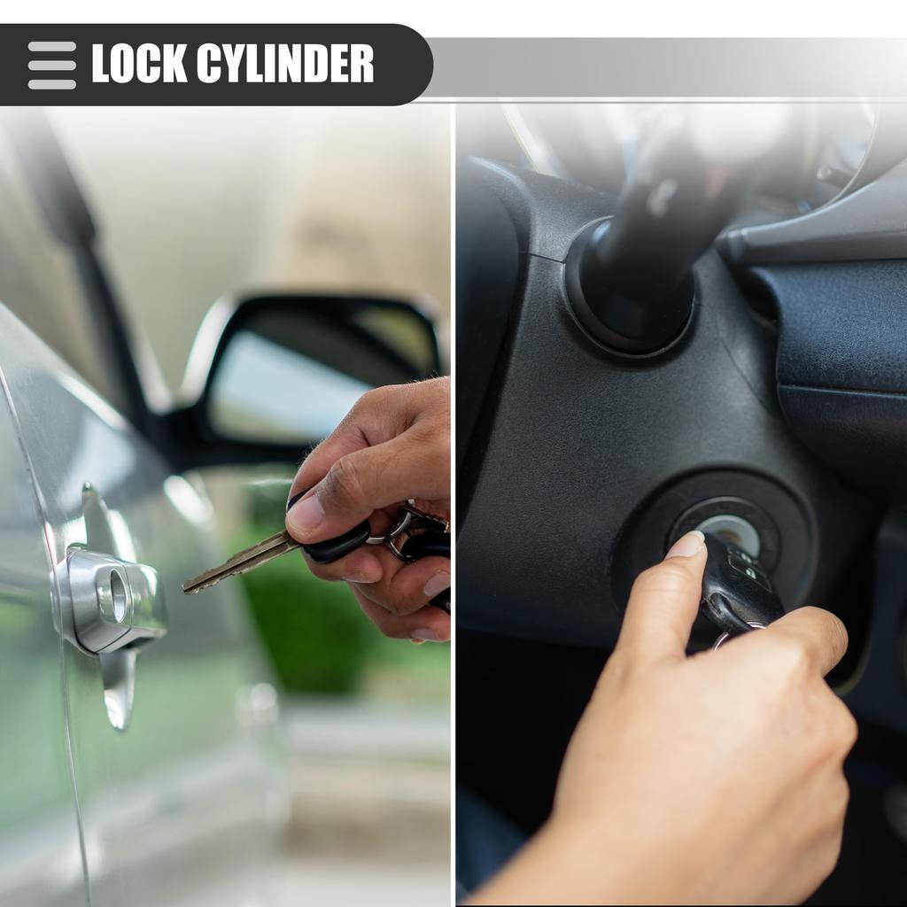 ACROPIX Cilindro de Fechadura Cilindro de Fechadura de Ignição Cilindro de Fechadura de Porta para Toyota Tacoma Inclui 2 Prateados Número da Peça 1 Conjunto Kit, Cilindro, 1995-2004, Metal, Chaves,